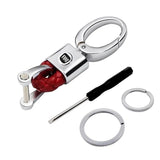 Fiat Logo PU Leather Braided Rope Car Keychain