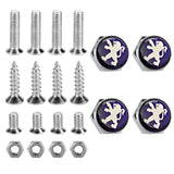 4pcs/set Peugeot Logo Stainless Steel Car License Plate Bolts