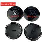 4PCS 63mm Dodge SRT Hellcat Logo ABS Car Wheel Hub Center Covers Caps