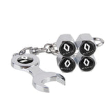 4pcs/set Renault Logo Car Air Valve Stem Cap Auto Tyre Valve Covers with Wrench