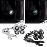 4pcs/set Skoda Logo Car Air Valve Stem Cap Auto Tyre Valve Covers with Wrench