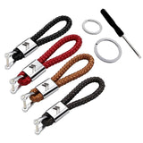 Citroen Logo PU Leather Braided Rope Car Keychain