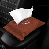 Jaguar Suede Car Tissue Box Holder Seat Back Hanging Napkin Storage Bag