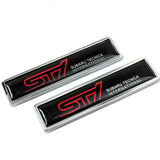 2pcs/set Subaru STI Logo Metal Car Side Sticker Auto Emblem Badge