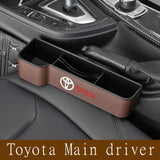 Car Seat Gap Organizer Storage Box for Logo Corolla CHR Kluger Hilux Land Cruiser Prius Supra Rav4 Prado Aqua Camry Auris