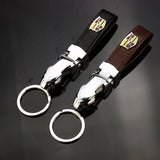 Cadillac Leopard PU Leather Car Keychain Key Ring Pendant