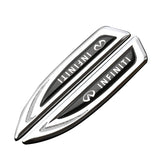 2pcs Infiniti Metal Car Side Fender Emblem Sticker Decal