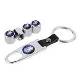4pcs/set Peugeot Car Air Valve Stem Cap Auto Tyre Valve Covers with Keychain