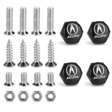 4pcs/set Acura Logo Stainless Steel Car License Plate Bolts