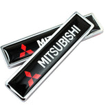 2pcs/set Mitsubishi Ralliart Logo Metal Car Side Sticker Auto Emblem Badge