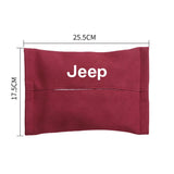 Jeep Suede Car Tissue Box Holder Seat Back Hanging Napkin Storage Bag