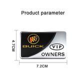 Buick VIP OWNERS Metal Car Stickers Rear Emblem Badge