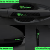 Cadillac Luminous Carbon Fiber Car Door Bowl Handle Anti-collision Protective Stickers Scratches Film