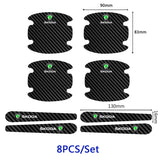 Skoda Carbon Fiber Car Door Bowl Handle Anti-collision Protective Stickers Scratches Film