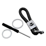 Mazda Logo PU Leather Braided Rope Car Keychain