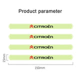 4pcs Citroen Luminous Car Door Bumper Strip Anti-collision Protection Sticker