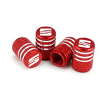 4pcs/set SEAT Metal Car Wheel Tire Valve Stem Caps Covers
