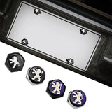 4pcs/set Peugeot Logo Stainless Steel Car License Plate Bolts
