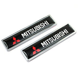 2pcs/set Mitsubishi Ralliart Logo Metal Car Side Sticker Auto Emblem Badge
