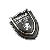 Peugeot Shield Carbon Fiber Car Rear Sticker Window Emblem Badge Decal