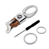 Buick Logo PU Leather Braided Rope Car Keychain