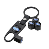 4pcs/set Ford Car Air Valve Stem Cap Auto Tyre Valve Covers with Keychain