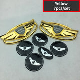 7pcs Hyundai GENESIS ABS Car Front Emblem Rear Badge Steering Wheel Sticker Wheel Center Hub Sticker