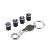 4pcs/set Peugeot Logo Carbon Fiber Car Air Valve Stem Caps Auto Tyre Valve Covers with Wrench