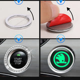 Skoda Luminous Car Engine One-click Start Stop Button Cover Sticker