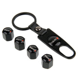 4pcs/set Nissan Nismo GTR Z Car Air Valve Stem Cap Auto Tyre Valve Covers with Keychain
