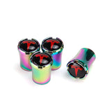 4pcs/set Tesla Logo Car Air Valve Stem Caps Auto Tyre Valve Covers