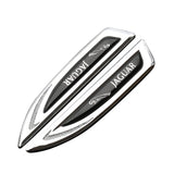 2pcs Jaguar Metal Car Side Fender Emblem Sticker Decal