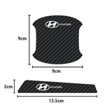 Hyundai Luminous Carbon Fiber Car Door Bowl Handle Anti-collision Protective Stickers Scratches Film