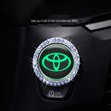 Toyota Luminous Car Engine One-click Start Stop Button Cover Sticker