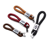Subaru Logo PU Leather Braided Rope Car Keychain