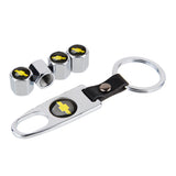4pcs/set Chevrolet Car Air Valve Stem Cap Auto Tyre Valve Covers with Keychain