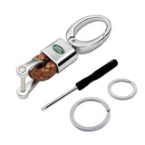 Land Rover Logo PU Leather Braided Rope Car Keychain