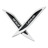 2pcs Lexus Logo Metal Car Sider Fender Sticker Emblem Badge