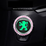Peugeot Luminous Car Engine One-click Start Stop Button Cover Sticker