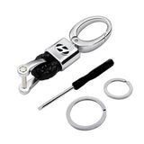 Hyundai Logo PU Leather Braided Rope Car Keychain