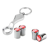 4pcs/set Ford Mustang Shelby ST SVT Logo Car Air Valve Stem Caps Auto Tyre Valve Covers with Wrench