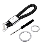 Suzuki Logo PU Leather Braided Rope Car Keychain
