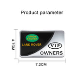 Land Rover VIP OWNERS Metal Car Stickers Rear Emblem Badge