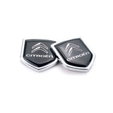 2PCS Citroen Metal Car Rear Sticker Shield Trunk Emblem Badge Decal