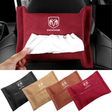 Dodge Suede Car Tissue Box Holder Seat Back Hanging Napkin Storage Bag