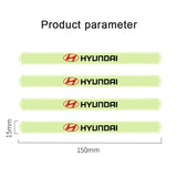 4pcs Hyundai Luminous Car Door Bumper Strip Anti-collision Protection Sticker
