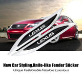 2pcs Lexus Logo Metal Car Sider Fender Sticker Emblem Badge