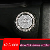 Citroen Diamond Car Engine One-click Start Stop Button Cover Sticker