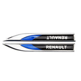 2pcs Renault Logo Metal Car Sider Fender Sticker Emblem Badge