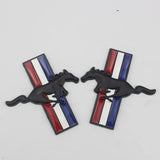 1 Pair 8.5x9cm Ford Mustang Metal Car Side Fender Sticker Trunk Emblem Badge Decal